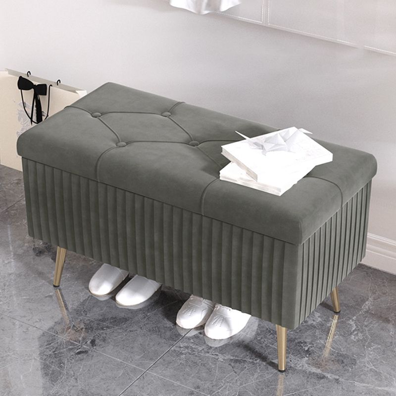 Glam Rectangle Seating Bench Cushioned Backless Entryway and Bedroom Bench