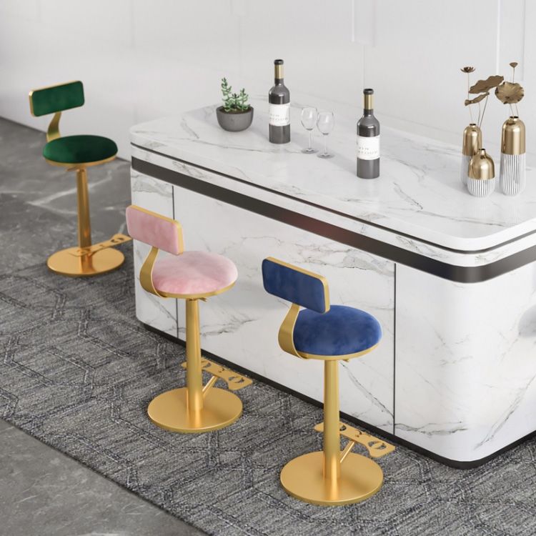 Indoor Footrest Counter Chair Adjustable Height Metal Swivel Counter Bar Stool