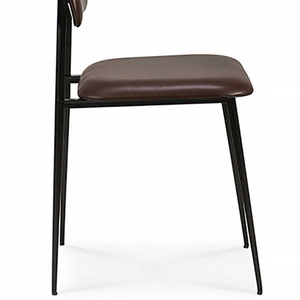 Contemporary Side Chair Metal Open Back Dining Room Chair for Home