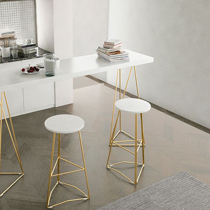 Metal Frame Glam Pub Table Set with Wood Top 1/2/3 Pieces Matte Finish Bar Set for Home