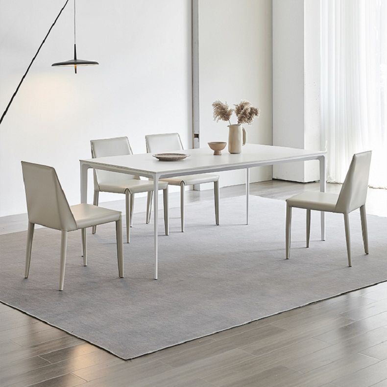 Modern 1/3/4/5/7 Pieces Furniture Sintered Stone Dining Set in White