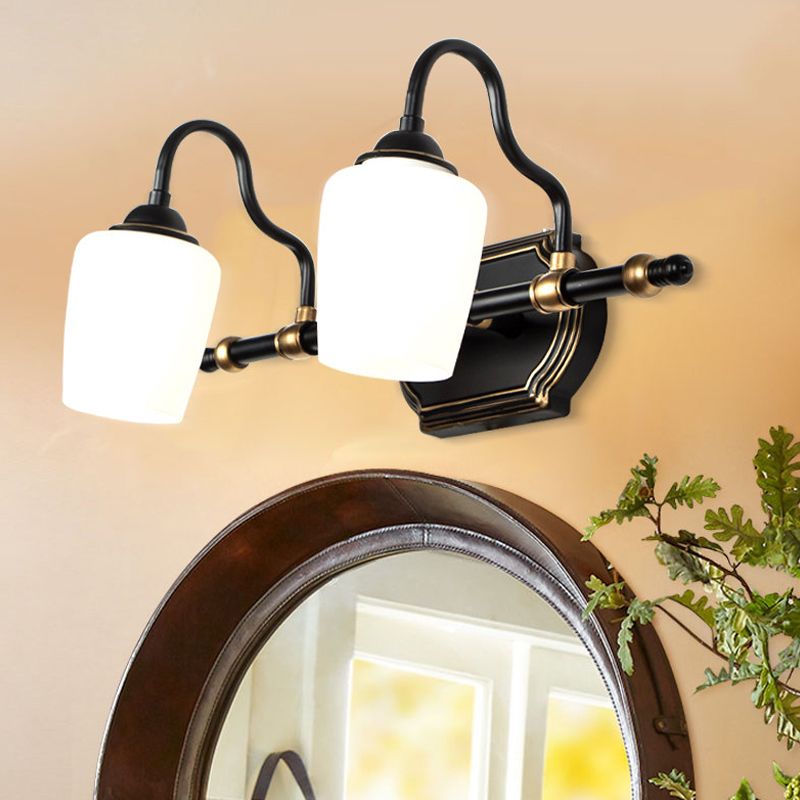 2/3/4 Lights Cup Shady Tady SCONCE Classic Wit Glass Muur gemonteerd licht voor badkamer