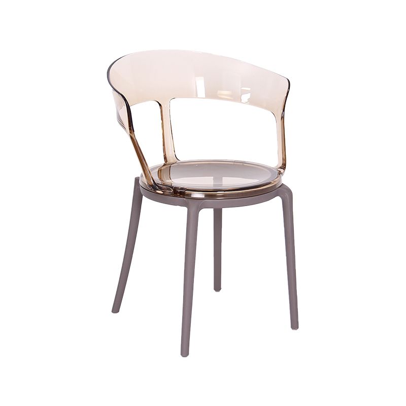 Contemporary Style Arm Chair Open Back Side Plastic Chair for Dining Room