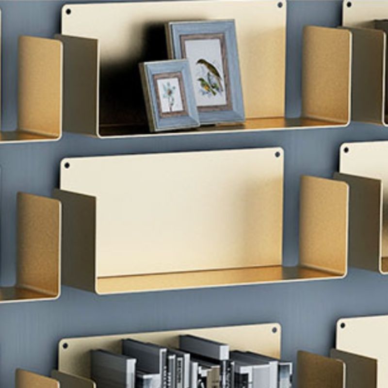 1 Shelf Closed Back Bookshelf Glam Metal Floating Horizontal Bookcase