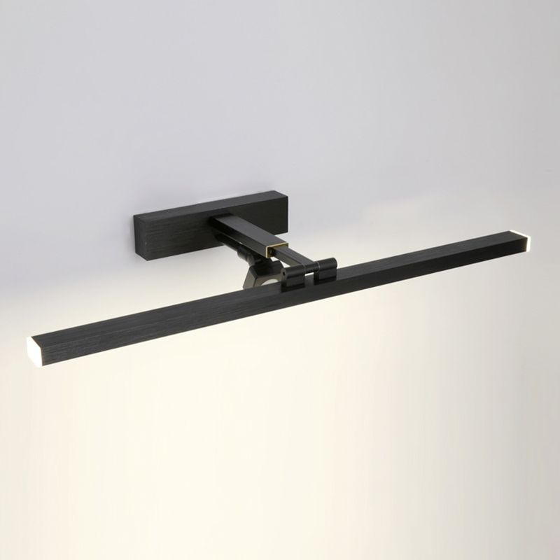 Linear Shape Metal Vanity Light Modern Style 1 Light Vanity Light Fixture in Black