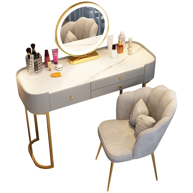 Glam Glass Vanity Dressing Table Bedroom Make-up Vanity with Drawer