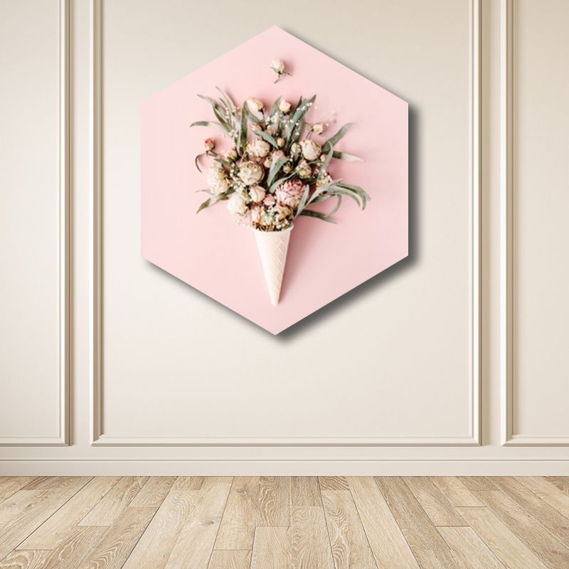 Toile enveloppée texturée de Style moderne, décoration murale imprimée de fleurs, couleur douce pour chambre à coucher