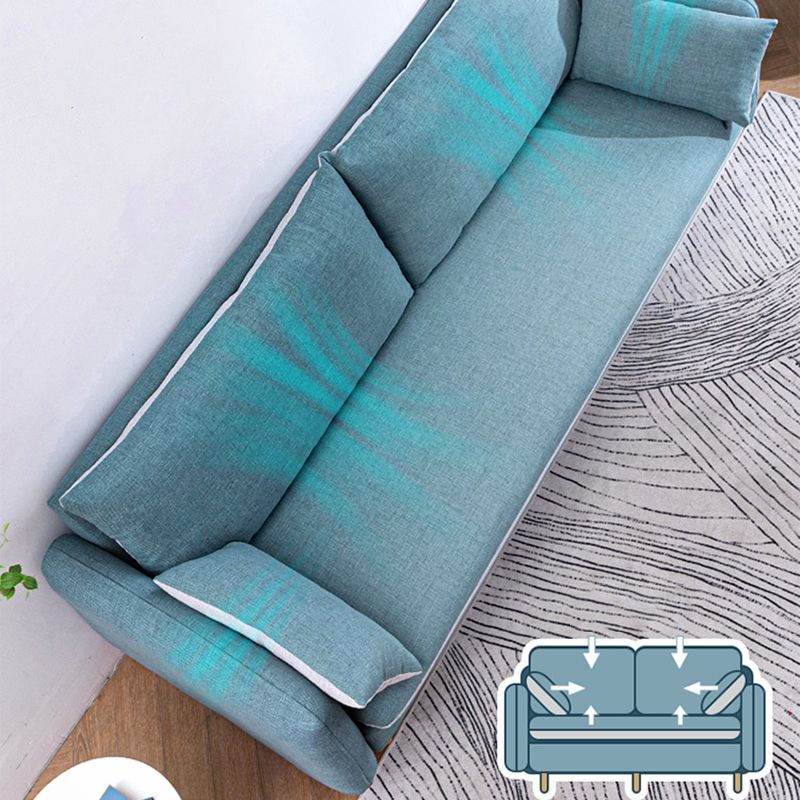 Moderne houten benen stof bank standaard vierkante arm losse achterbank