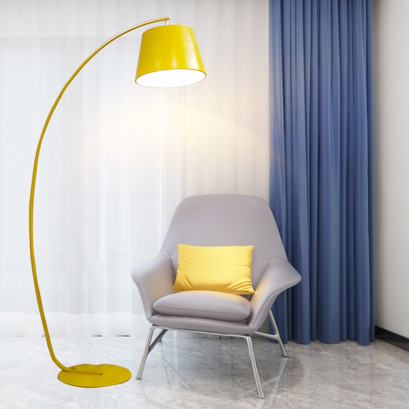 Pâch de pêche lampe à métal décorative 1-Light Standing Floor Light avec tambour de tambour