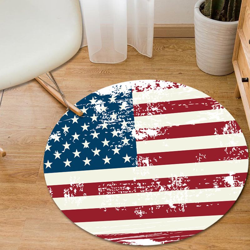 Modern Living Room Rug in Black and Orange Graphics National Flag Print Rug Polyester Pet Friendly Area Rug