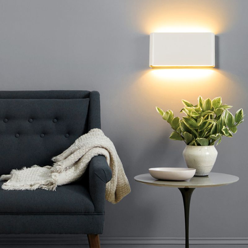 LED Metal Modern Wall Sconce Rectangle Shape Wall Light with Acrylic Shade for Courtyard
