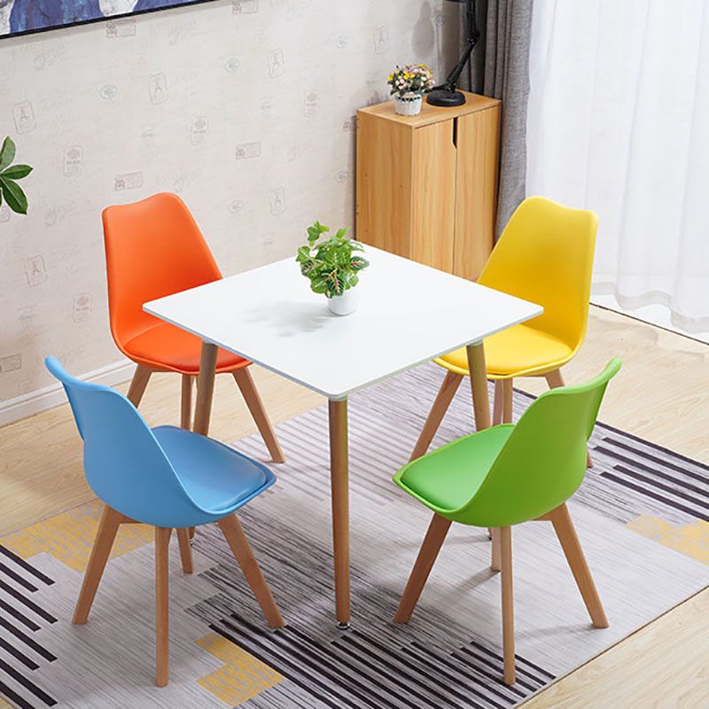 Sedie da cucina in stile contemporaneo sedia laterale senza braccio con gambe in legno