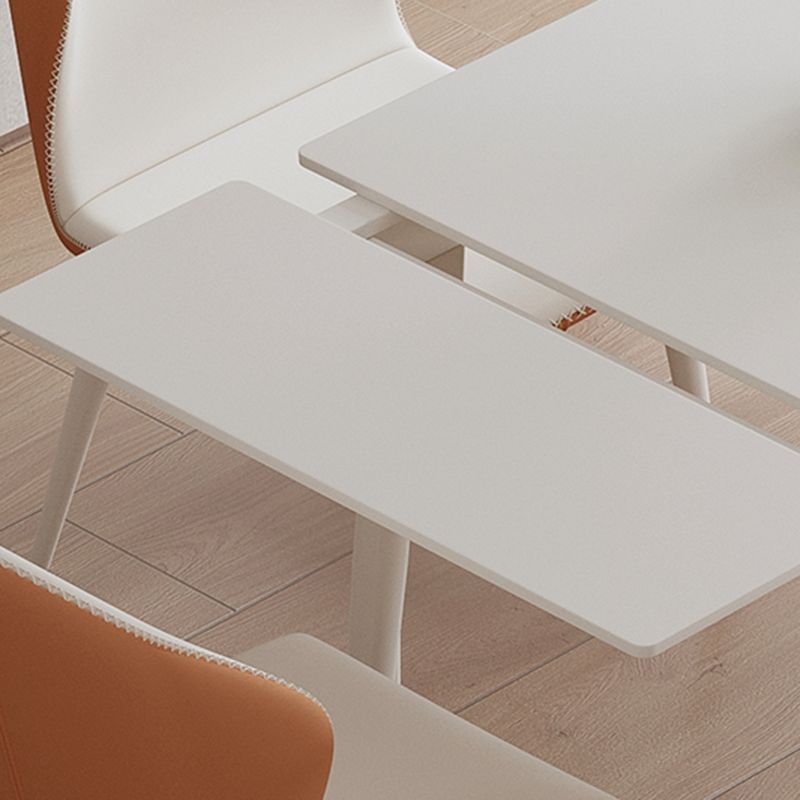 Contemporary 1/2/5/6/7 Pieces Dining Room Set Rectangle Stone Furniture in White