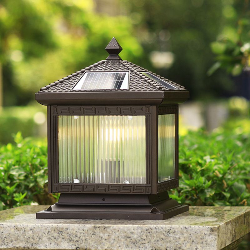 Contemporary Pillar Light Household LED Solar Lighting Fixture for Garden
