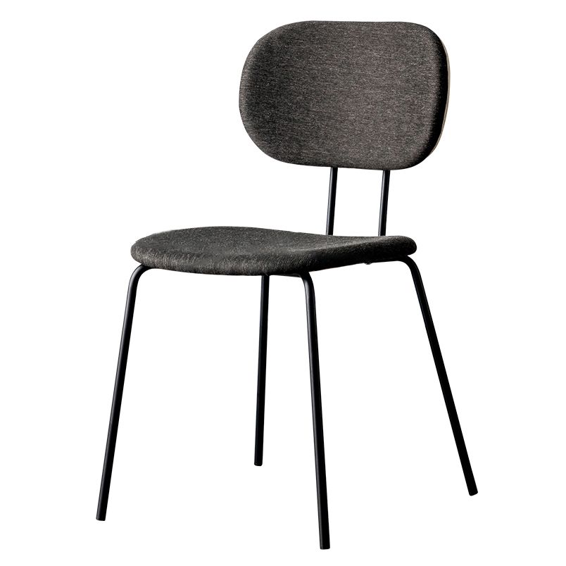 Industrial Style Linen Fabric Dining Chair Open Back Dining Side Armless Chair