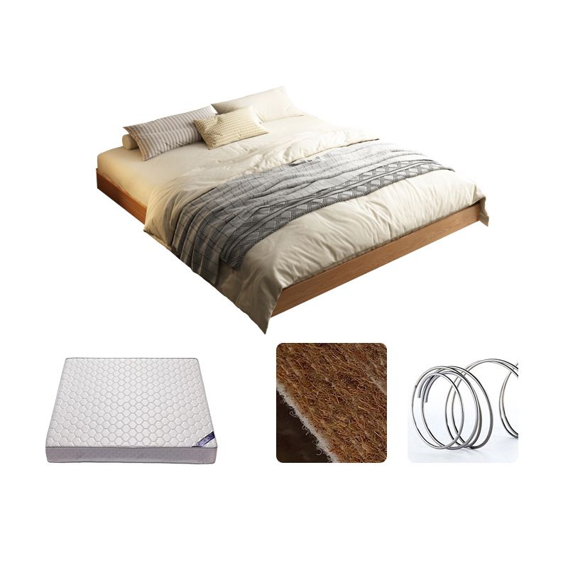 5.12" High Wood Platform Bed Scandinavian Natural Bed Frame Set