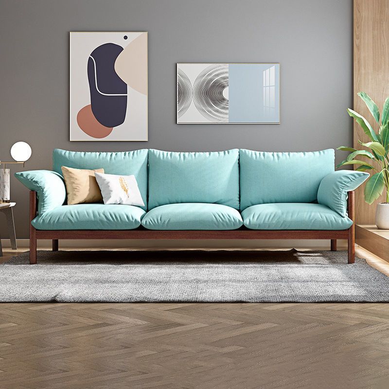 Wool 3-seater Sofa with Pillow Back Cushions and Pillow Top Arm