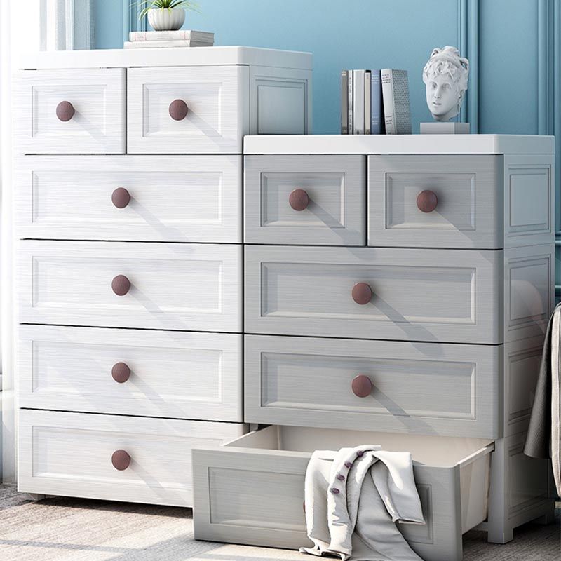 Plastic Home Non-Hanging Armoire Contemporary Style Cabinet with Drawers