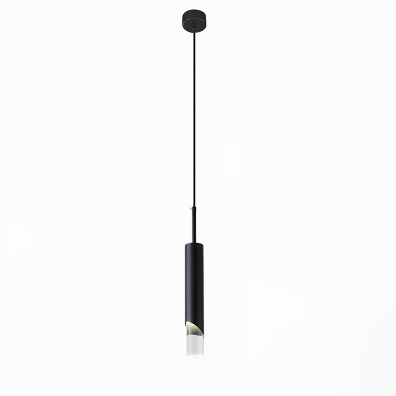 Aluminium Cylindrical LED Pendant Light in Modern Concise Style Acrylic Hanging Lamp for Interior Spaces