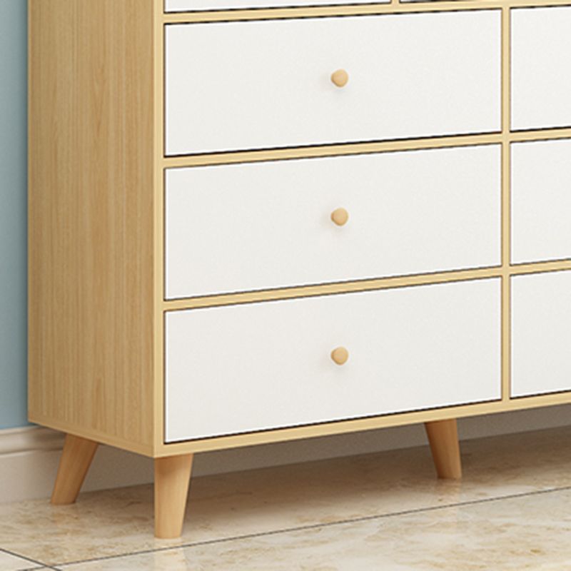 Contemporary 35.43" Tall Wooden Chest, Rectangle Accent Chest with Drawers