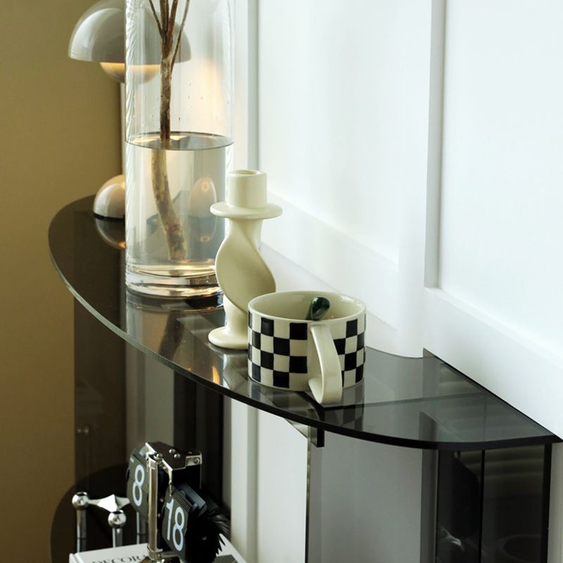 Contemporary Acrylic Console Accent Table with 2 Shelves for Hall