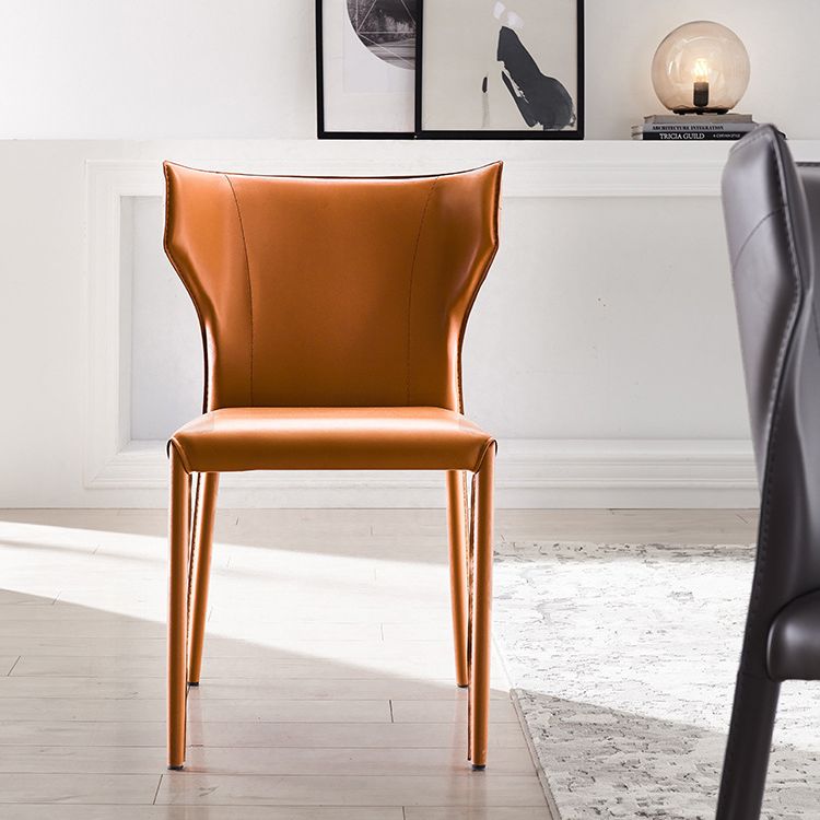 Moderner Ledermatt Mattes Side Stuhl Wingback Side Stuhl für Esszimmer