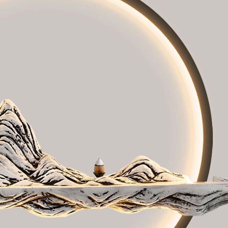 Chinese Minimalist Style Linear Island Pendant Lighting LED Metal Island Ceiling Light for Living Room