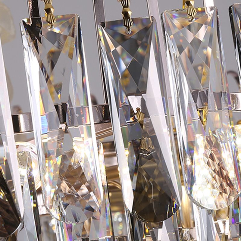Moderne Stil Geometrieform Anhänger Kronleuchter Kristall Kronleuchter Lichter in Grau