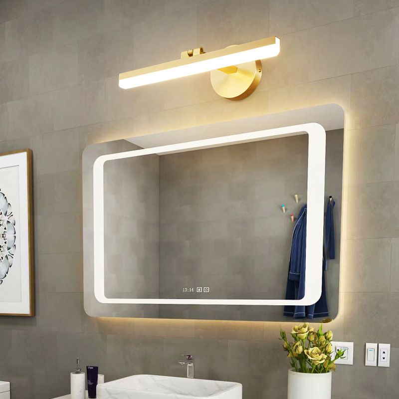 Minimalism Vanity Light Streamlined LED Bathroom Mirror Lamp in Gold