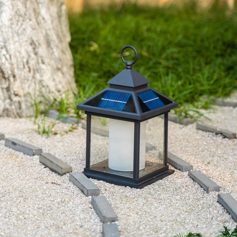 LED Black Solar Pillar Lamp Waterproof Outdoor Light for Garden