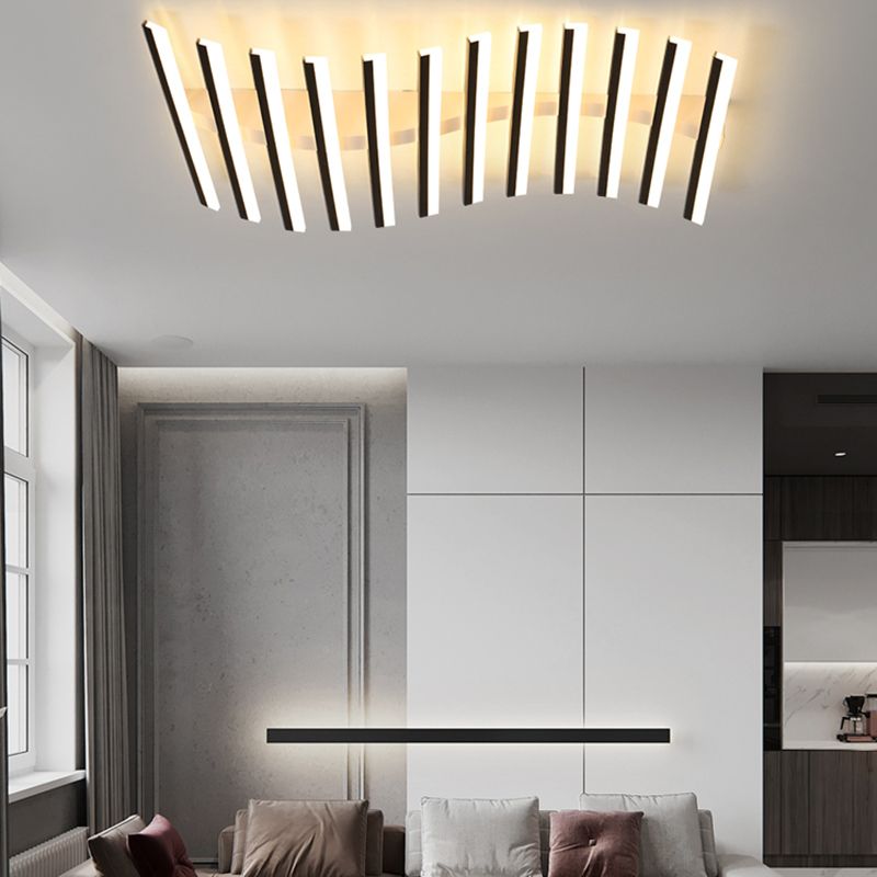 Luminaires encastrés en métal, plafonniers linéaires modernes pour chambre à coucher avec abat-jour en acrylique