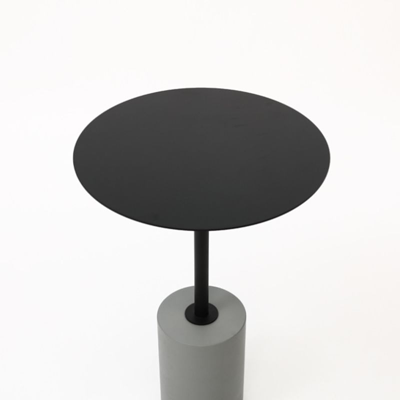 Side Table Metal Pedestal Round Mid-Century Living Room End Table
