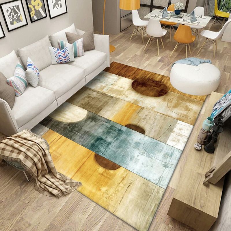 Scandinavian Abstract Pattern Rug Multi Color Polyster Area Carpet Anti-Slip Backing Easy Care Rug for Parlor