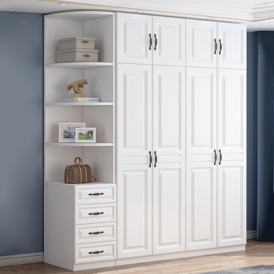 White Colour Wardrobe French Country Wooden Wardrobe Closet for Bedroom