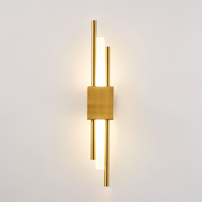 Postmodern Style Unique Shade Wall Sconce Copper 2 Light Sconces for Living Room
