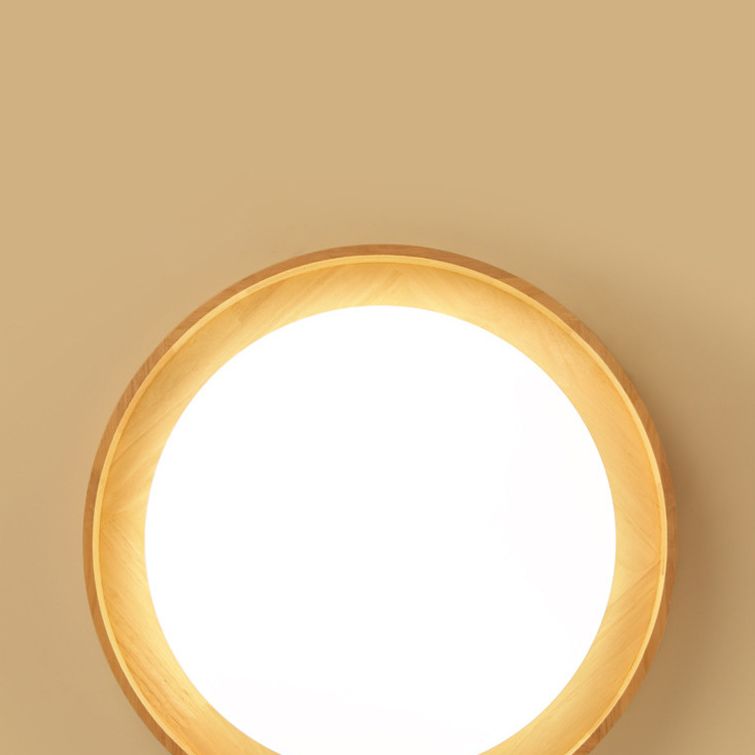 Wooden Circle Flush Ceiling Light Fixture Modern Style LED Wood Flush Light Fixture