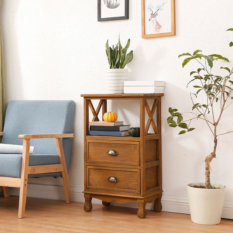 Mid-Century Modern Wood Accent Chest with Drawer Rectangle Chest