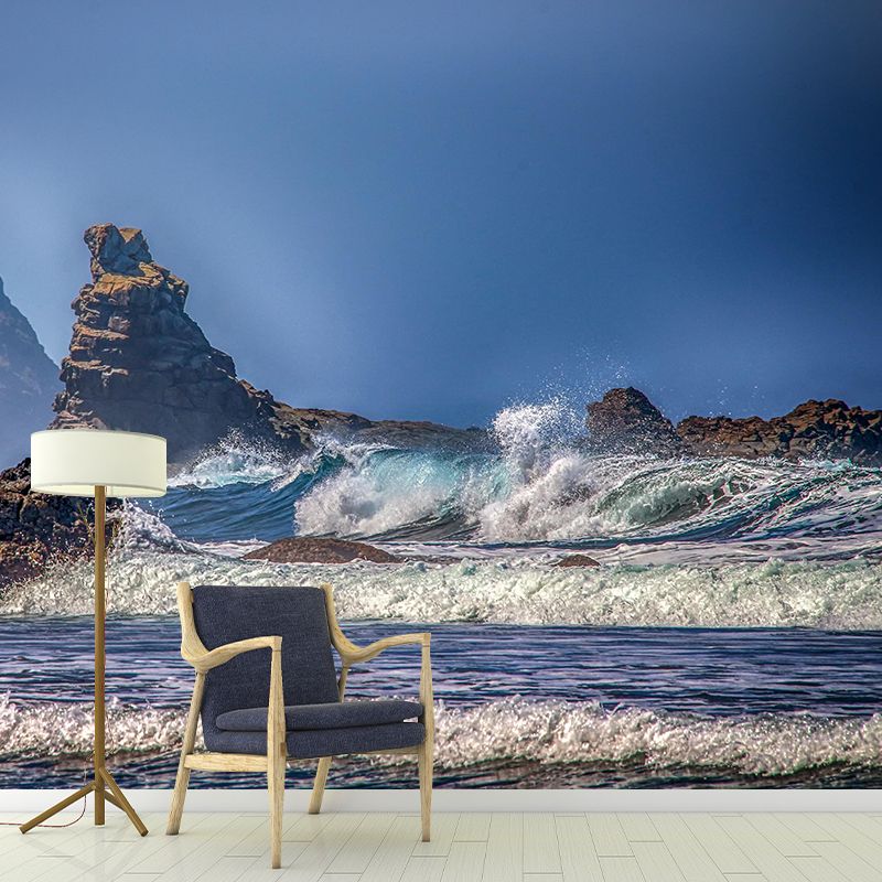 Huge Sea Mural Decal Decorative Modern Style Moisture Resistant Bathroom Wall Murals