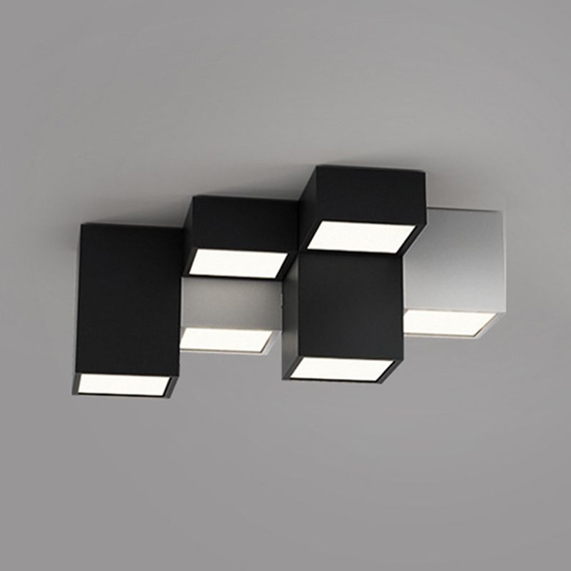 Geometric Rectangular Combination LED Flush Mount Light Modern Minimalist Multi-Lights Ceiling Lamp for Bedroom Living Room