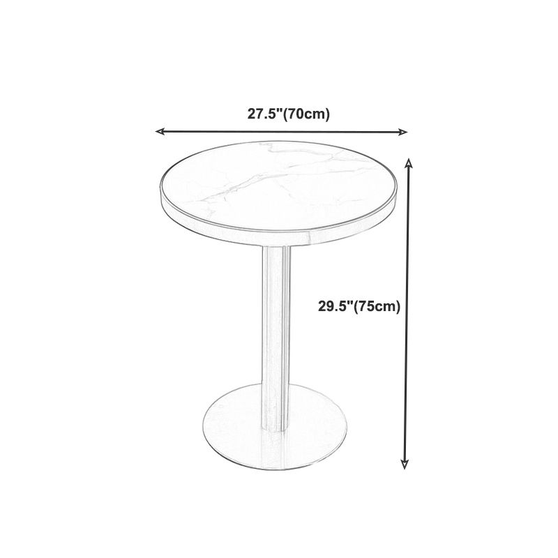 29.5-inch Tall Side End Table Round Steel Pedestal Table for Living Room