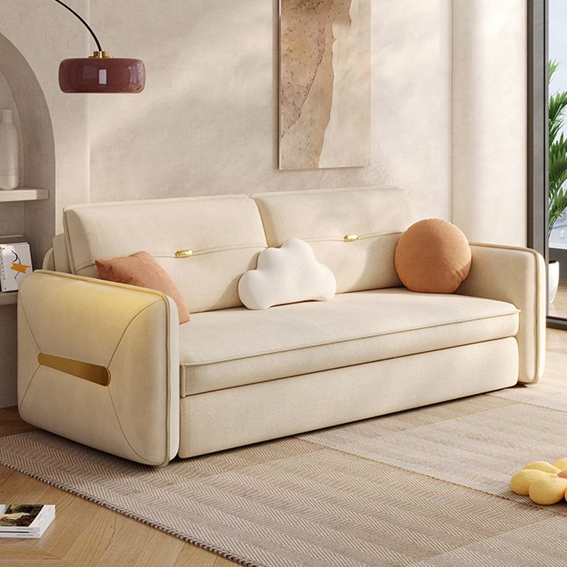 Square Arms Sofa Futon Pillow Included Futon Sofa Bed with Storage