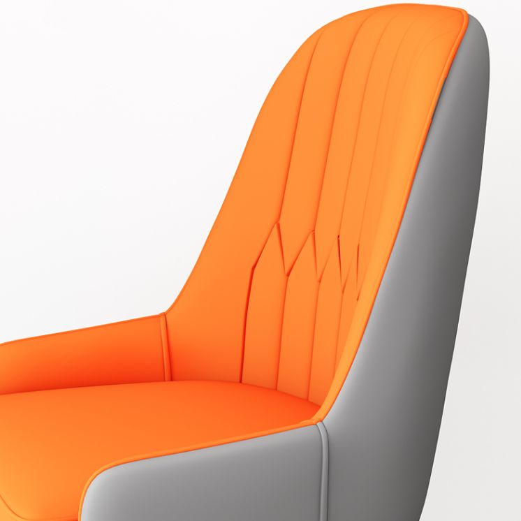 Glam Style Dining Chair Leather Parsons Side Chair for Living Room