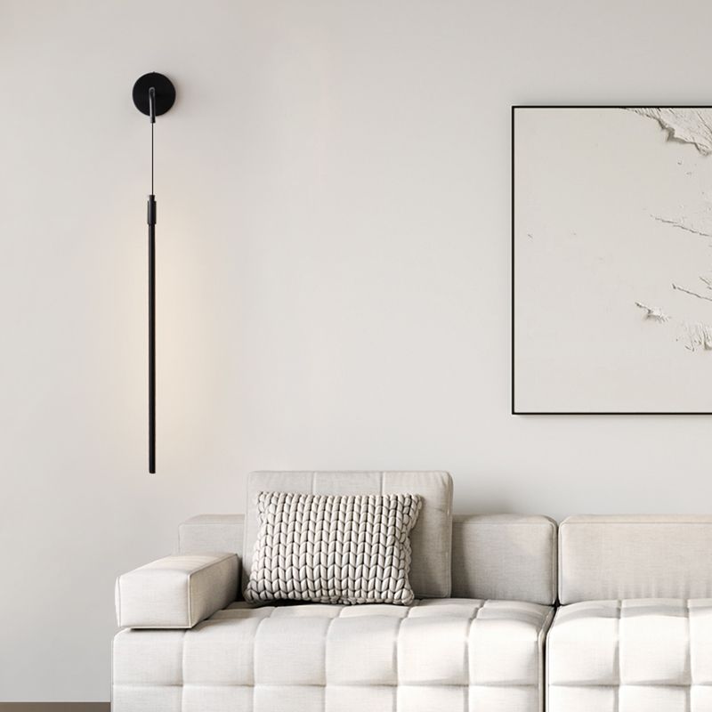 Metal Shade Wall Lamp Modern Style Black/Gold Shape Wall Mounted Lighting for Bedroom