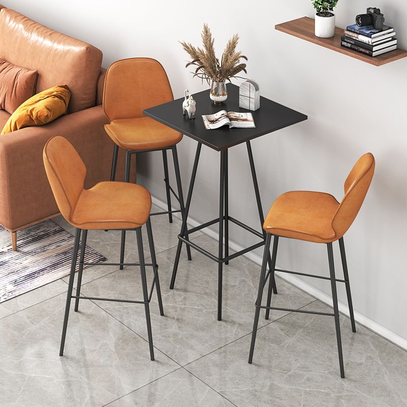 Industrial Style Iron Bar Table Square Top Indoor 4 Legs Bistro Table - 23"W x 41"H