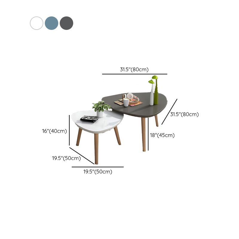 Contemporary Coffee Table Wooden 4 Legs Coffee Cocktail Table