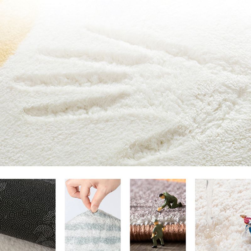 Green Modern Carpet Polyester Grid Carpet Washable Carpet for Home Decor