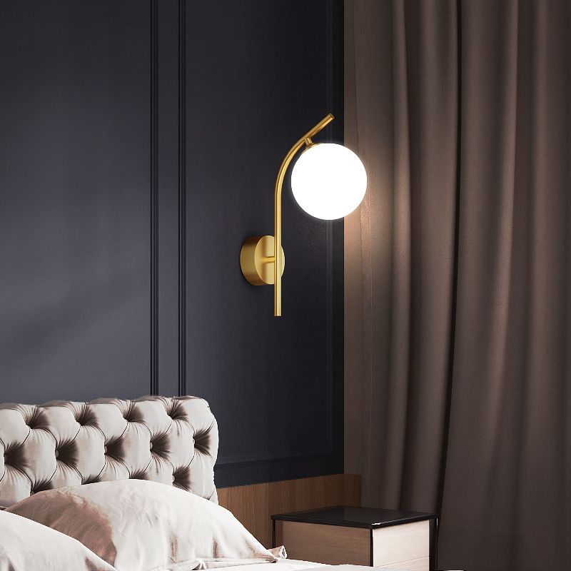 1 Light Ball Wall Sconces Modern Style Glass Wall Mounted Lamps