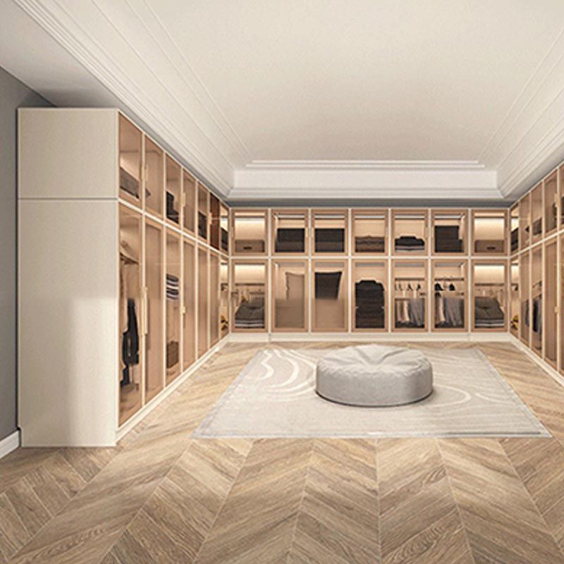 Contemporary Style Wardrobe White Colour Wood Wardrobe Closet for Home