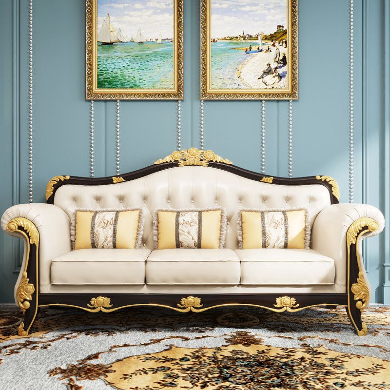 37" High Sofa Rolled Arm Sofa with Tufted Split-Back for Living Room