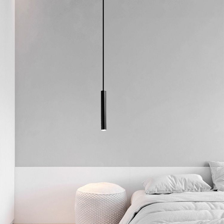 One-Light Black Metal Line Frame Pendant Light for Dinning Room Bedroom
